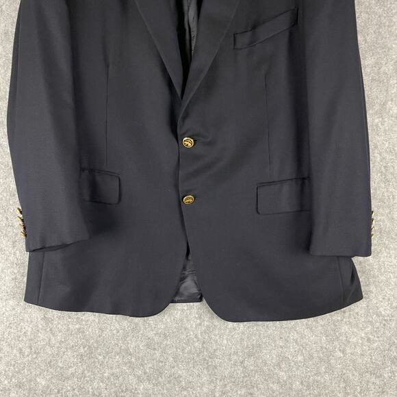 Brooks Brothers Loro Piana Golden Fleece Blazer Mens 44R Blue Gold Button 130s - Picture 3 of 16